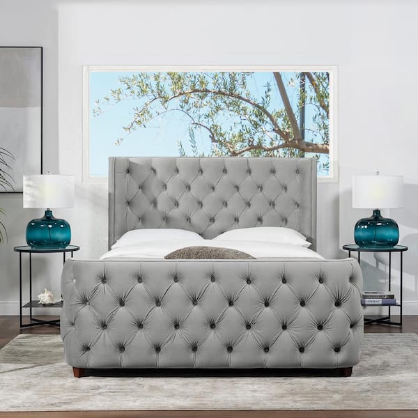 Rippled king store upholstered bed