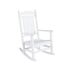 Kenly White Classic Plastic Outdoor Rocking Chair