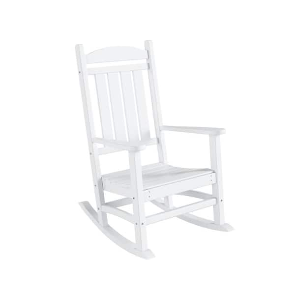 WESTIN OUTDOOR Kenly White Classic Plastic Outdoor Rocking Chair OP5001 ...