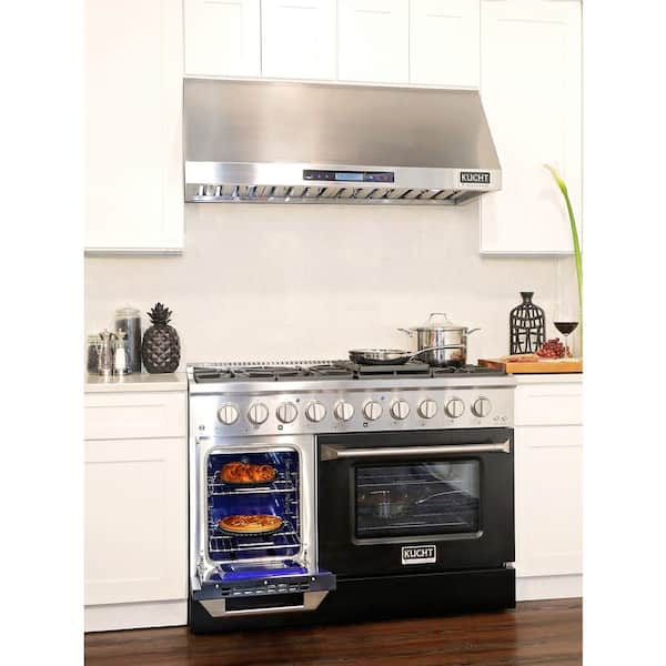 48 6.7 Cu. ft. Freestanding GAS Range with Convection Oven Kucht Black/Gold