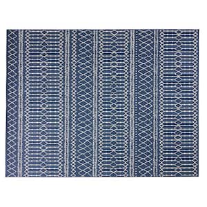 Dahlia Blue/Ivory 8 ft. x 10 ft. Indoor/Outdoor Area Rug