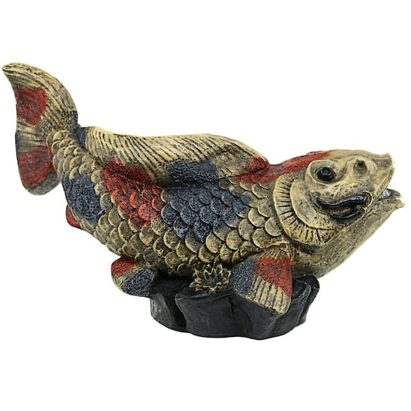 Design Toscano Showa Asian Koi Stone Bonded Resin Piped