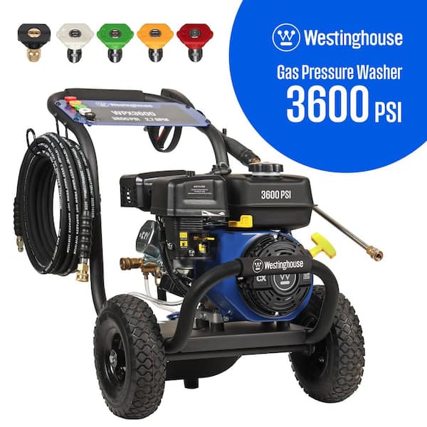 Westinghouse 3600 PSI 2.7 GPM 212cc Gas Powered Triplex Pump Cold Water Pressure Washer with 5-Quick Connect Nozzles