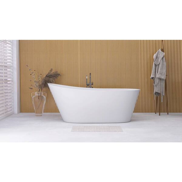 Getpro 55 in. x 29 in. Acrylic Freestanding Soaking Bathtub Single