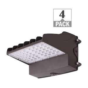 250-Watt Equivalent Full Cut-Off Integrated LED Bronze Wall Pack Light Adjustable 2600-8280 Lumens and CCT (4-Pack)
