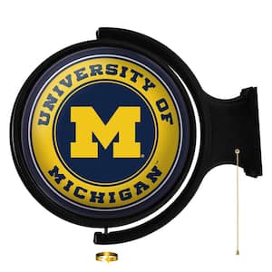 Michigan Wolverines: Original "Pub Style" Round Rotating Lighted Wall Sign (21"L x 23"W x 5"H)