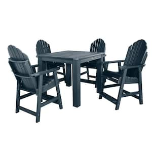 Hamilton Federal Blue 5-Piece Plastic Square Outdoor Dining Set