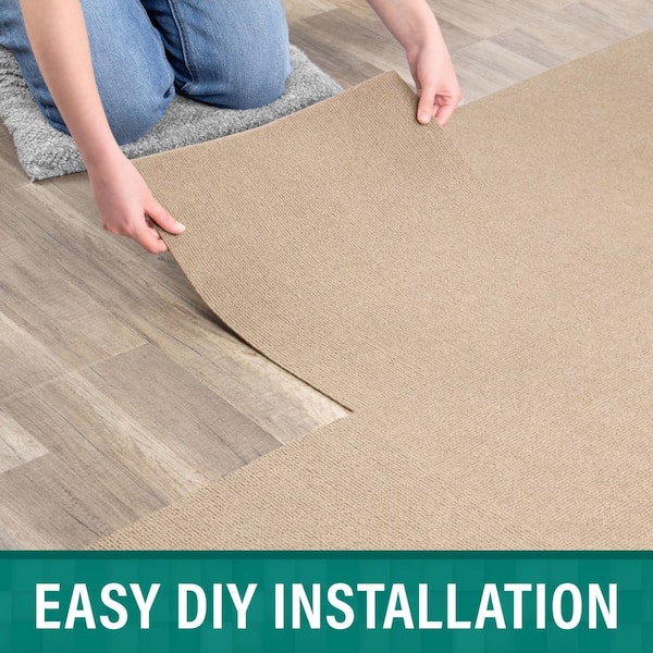 Asheville Rib Beige Residential 18 in. x 18 in. Peel and Stick