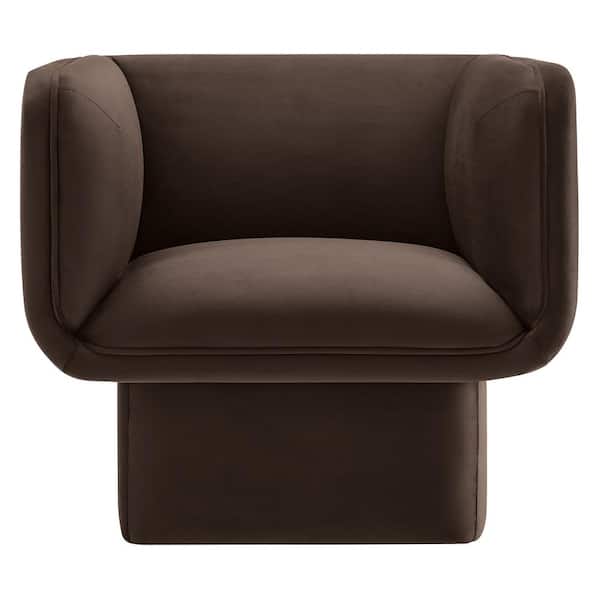 Tate Performance Velvet Accent Chair in Chocolate Brown