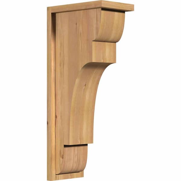 Ekena Millwork 7-1/2 in. x 12 in. x 28 in. New Brighton Smooth Western Red Cedar Corbel with Backplate
