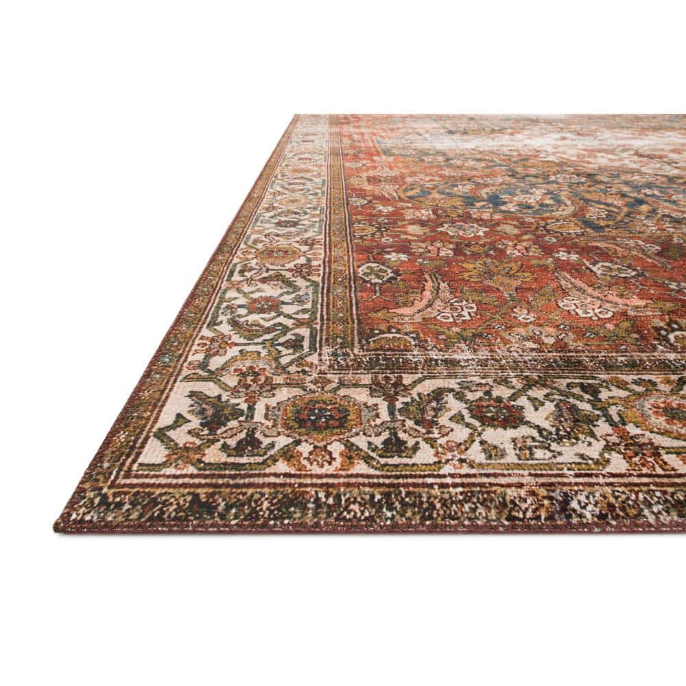 Layla Ocean Multicolor Vintage Distressed Synthetic Area Rug