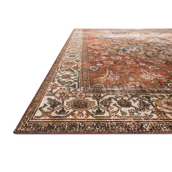 Layla Ocean/Multi 9 ft. x 12 ft. Distressed Bohemian Printed Area Rug