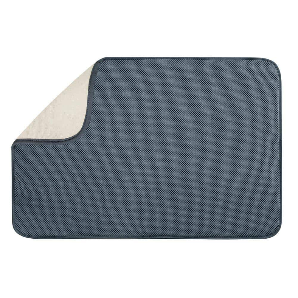 InterDesign IDry 24 In X 18 In X Large Kitchen Mat In Pewter Ivory   Grays Interdesign Sink Mats 40232 64 1000 