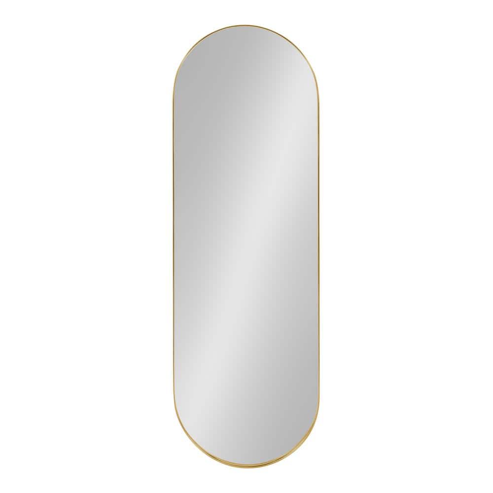 Gold Full-Length Oval Capsule Wall Mirror
