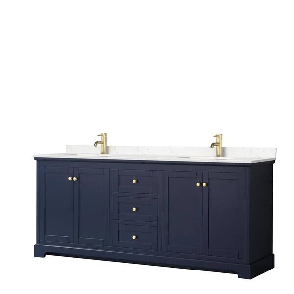 Wyndham Collection Avery 80in Wx22 In D, Home Depot Double Vanity Blue Light