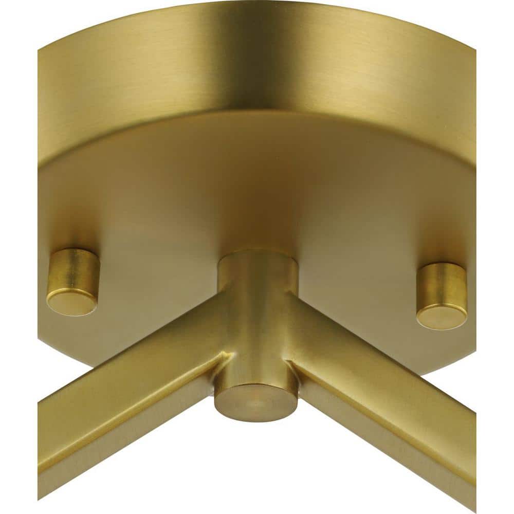 Brushed Gold and Clear Glass Semi-Flush Mount Light