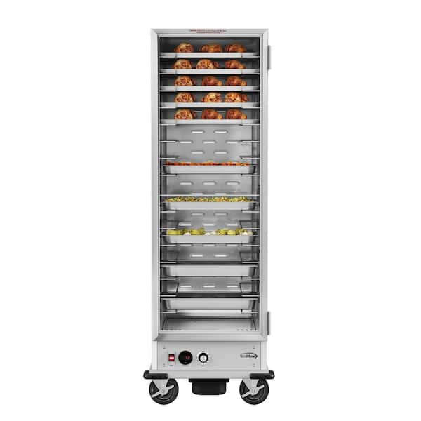 Koolmore 33 in. Commercial Non-Insulated Heated Holding Cabinet with Wire Racks and Glass Door in Silver Buffet Server