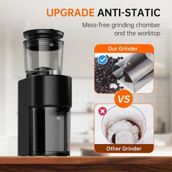 JFVKAF Anti-static Conical Burr Coffee Grinder with 38 Adjustable
