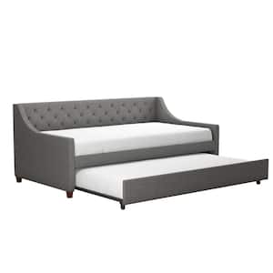 Her Majesty Gray Linen Twin Daybed and Trundle