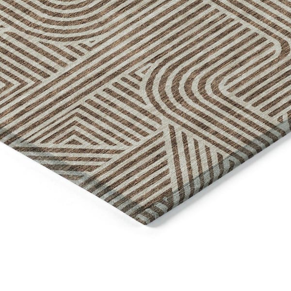 Chantille Machine Washable Indoor/Outdoor Abstract ACN917 Brown 10 ft. x 14 ft. Area Rug