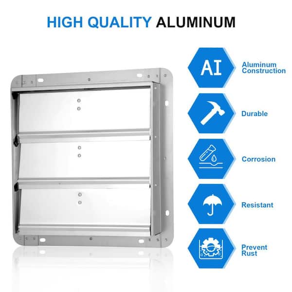 Tidoin 17.72 in. Silver Square Aluminum Automatic Gravity Tidoin 17.72 in. Silver Square Aluminum Automatic Gravity