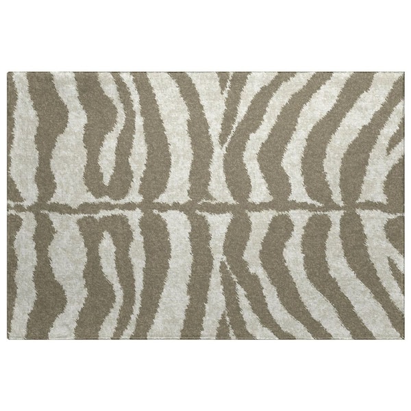 Dream Shag Premium Machine Washable Abstract ADS42 Taupe 2 ft. x 3 ft. Accent Rug