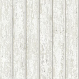 Jack White Weathered Clapboards White Paper Strippable Roll (Covers 56.4 sq. ft.)