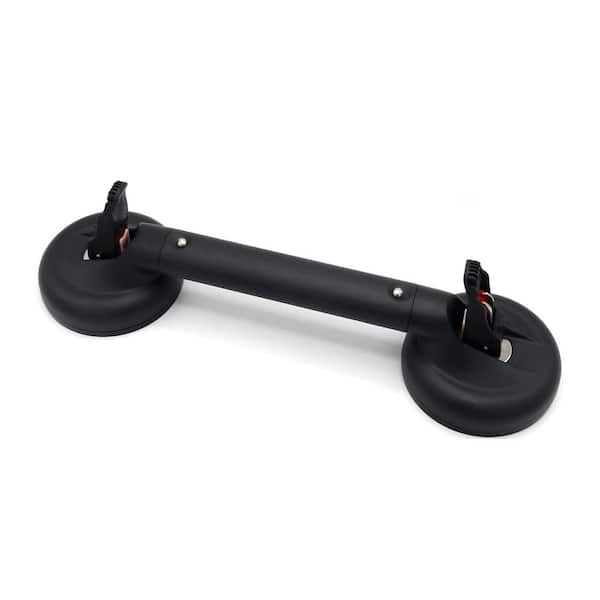 17 in. Bathroom Shower Suction Grab Bar 270 lbs. Load, Non-Slip Grip and Secure Lock for Elderly and Seniors in Black