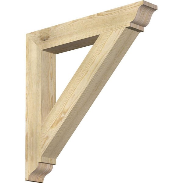 Ekena Millwork 4 in. x 28 in. x 28 in. Douglas Fir Traditional Rough Sawn Bracket