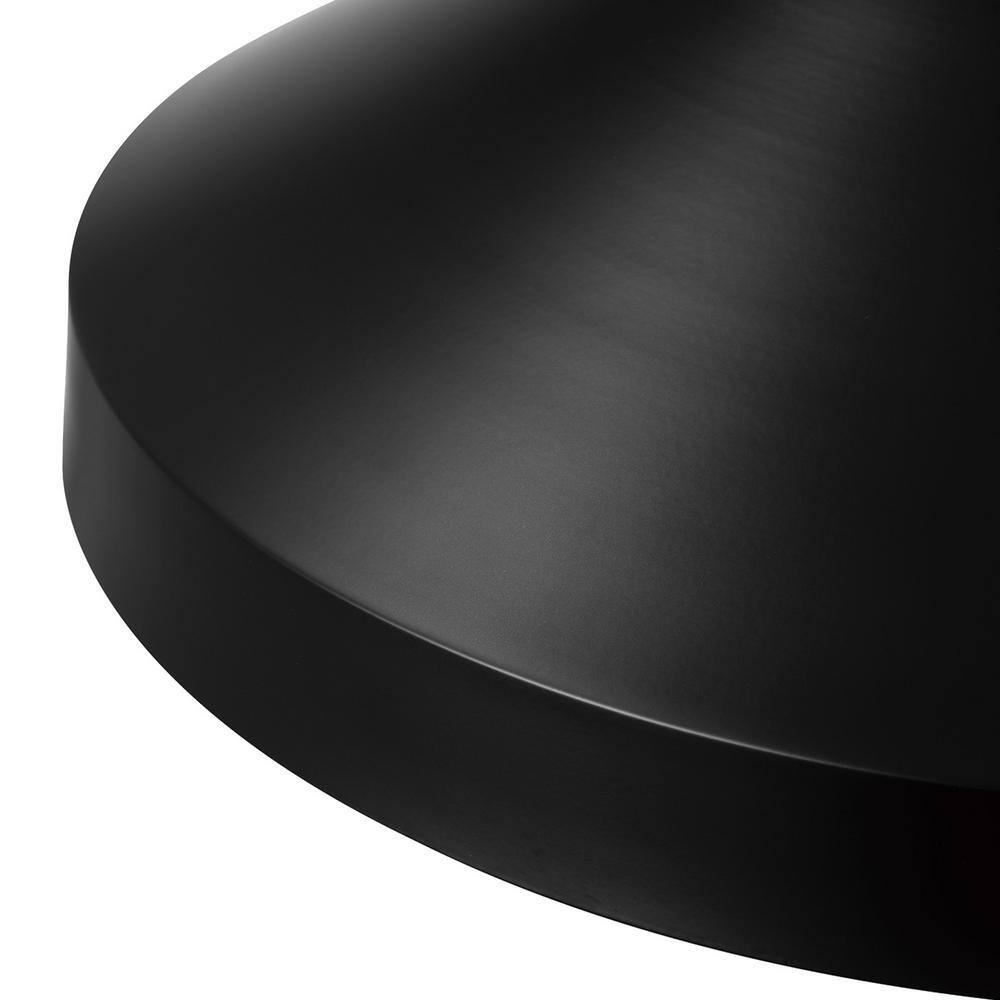 Matte Black Metal 15'' Outdoor Flush Mount Ceiling Light