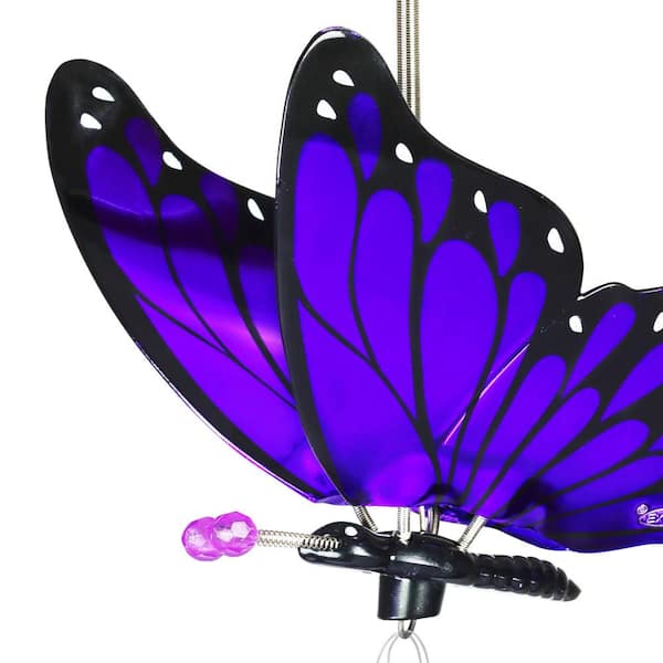 Exhart WindyWing Purple Butterfly Wind Chimes 40151 - The