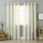 Mustard Linen Grommet Room Darkening Curtain - 52 in. W x 84 in. L (Set ...