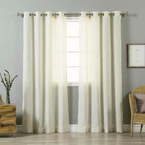 Flax Linen Linen Grommet Room Darkening Curtain - 52 in. W x 84 in. L (Set of 2)