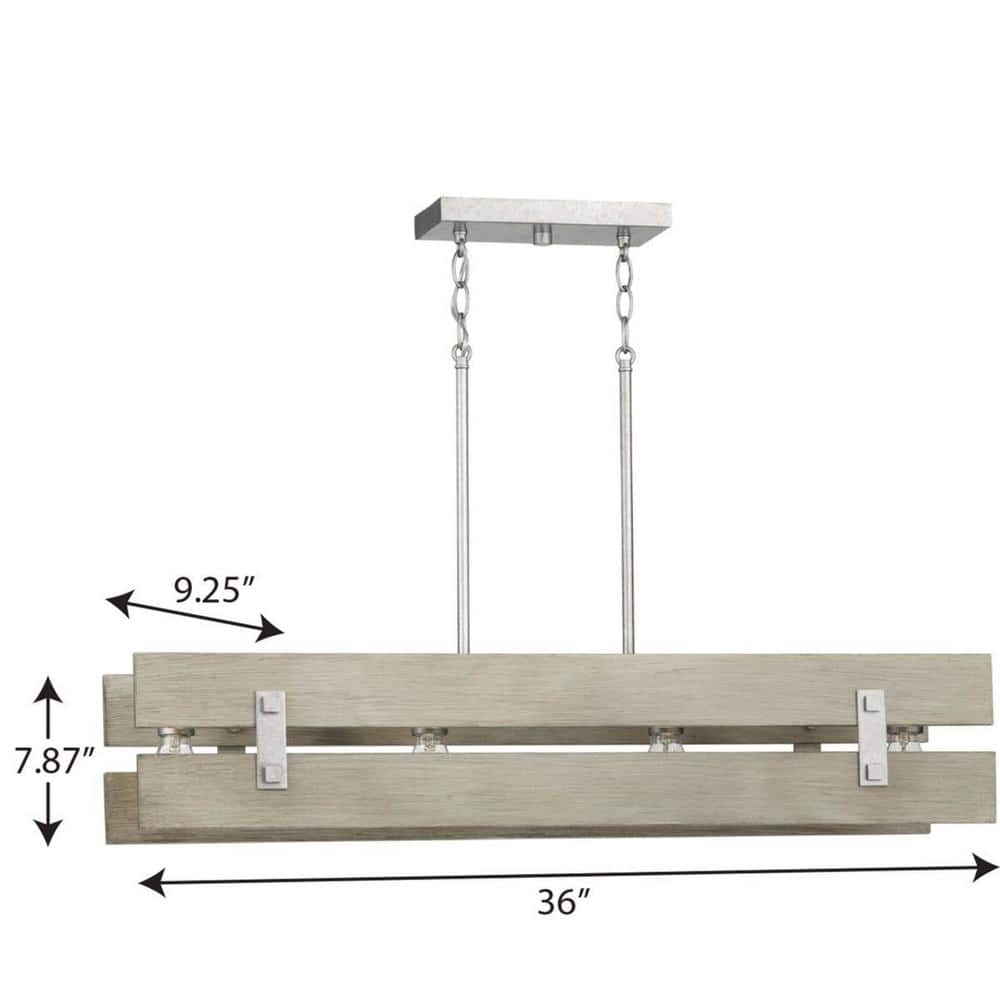 Hemsworth Galvanized Finish Four-Light Coastal Chandelier