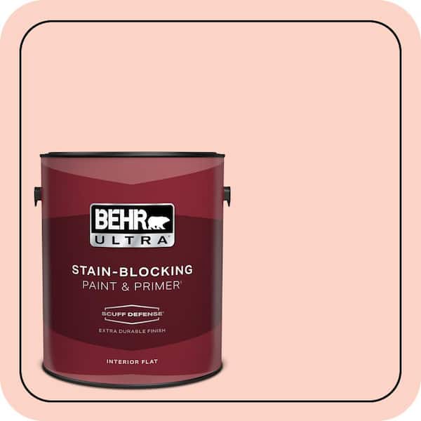 BEHR ULTRA 1 gal. #200A-2 Coral Cream Extra Durable Flat Interior Paint & Primer