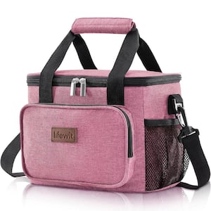 9 Qt. Medium Insulated Lunch Box Soft Cooler Tote Bag for 12 Can in Pink