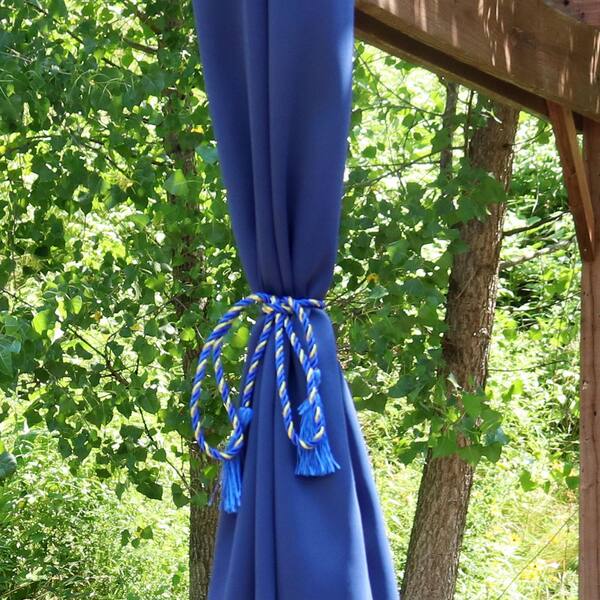 Sunnydaze Decor Blue Adjustable Polyester Rope Curtain Tie Back (Set of 4)  SNR-290-2PK - The Home Depot