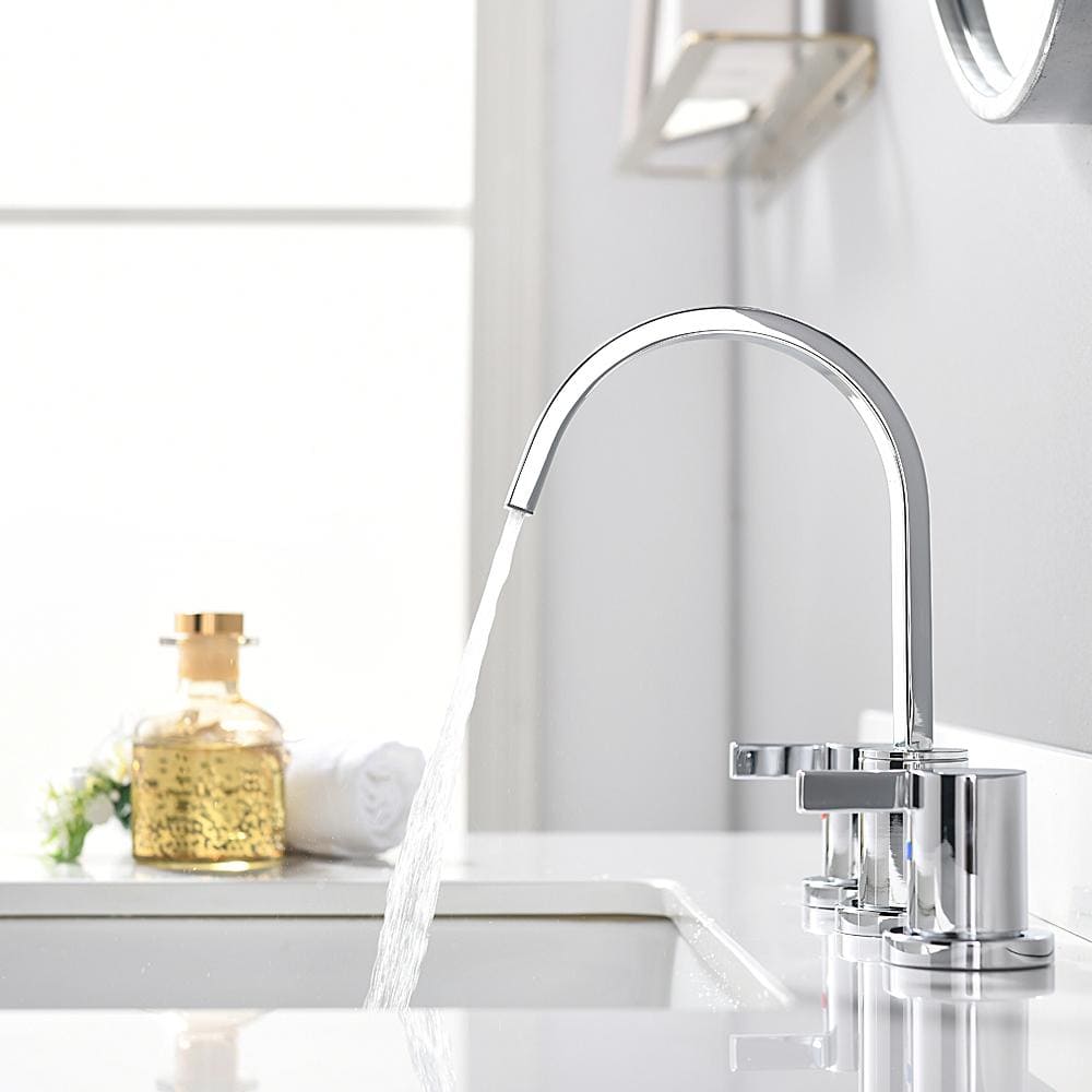 Chrome 8-Inch 2-Handle Widespread Bathroom Faucet
