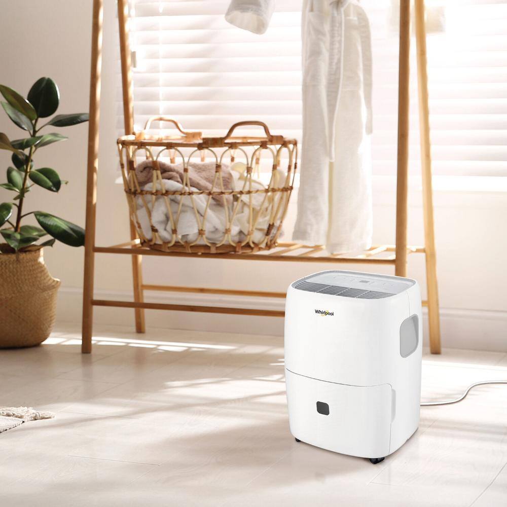 Whirlpool White 30-Pint Portable Energy Star Dehumidifier