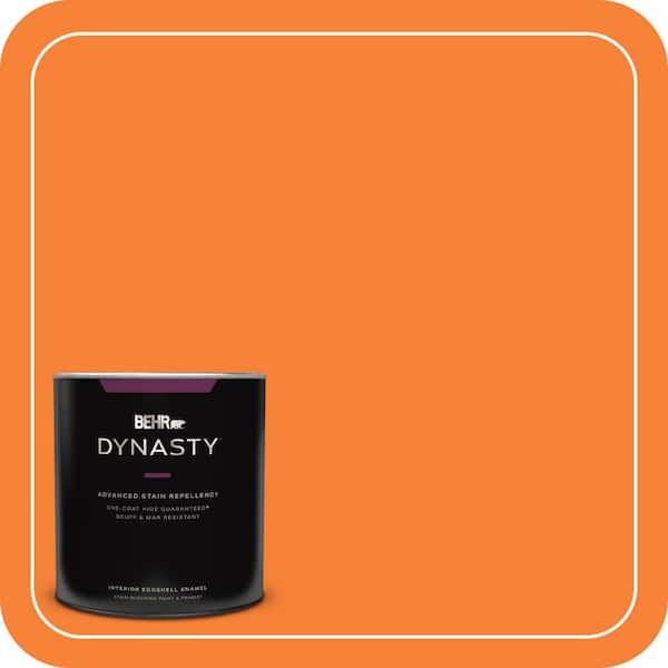 BEHR DYNASTY 1 qt. #230B-6 Orange Burst Eggshell Enamel Interior Stain-Blocking Paint and Primer