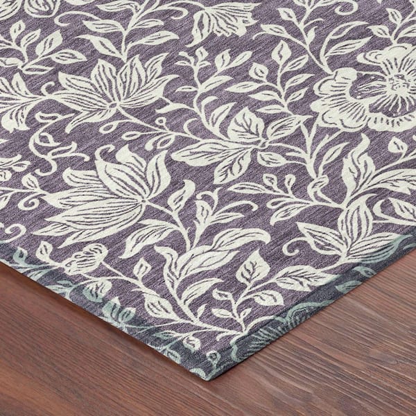 Chantille Machine Washable Indoor/Outdoor Abstract ACN2572 Plum 3 ft. x 5 ft. Area Rug