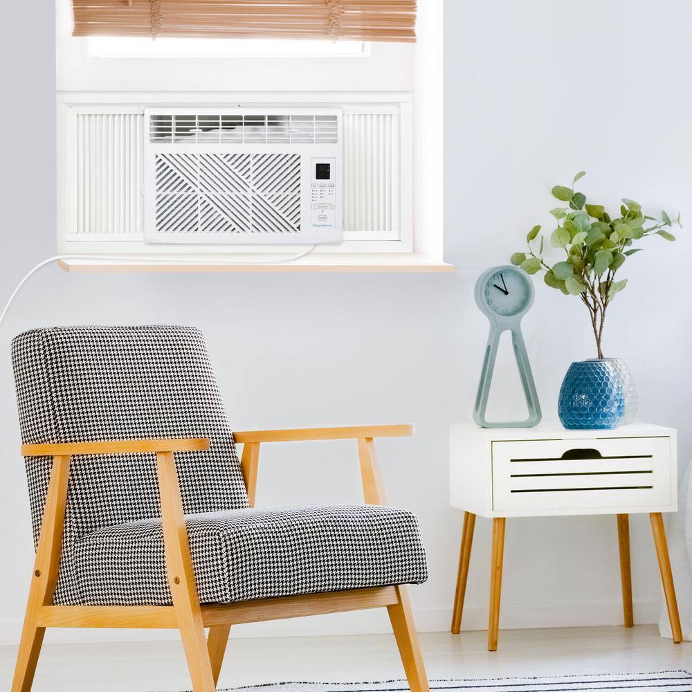 White 6000 BTU Window Mounted Air Conditioner with Remote Control