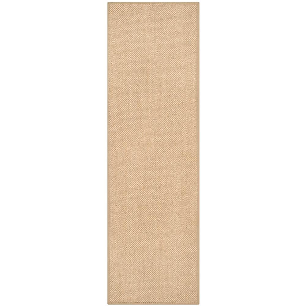 Maize and Linen Natural Fiber Runner Rug with Cotton Border