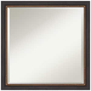 Ashton Black 22.5 in. W x 22.5 in. H Wood Framed Beveled Bathroom Vanity Mirror in Black