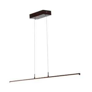 Conley 39.5 in. 1-Light Dark Brown Dimmable Adjustable Integrated LED Metal Linear Pendant Light