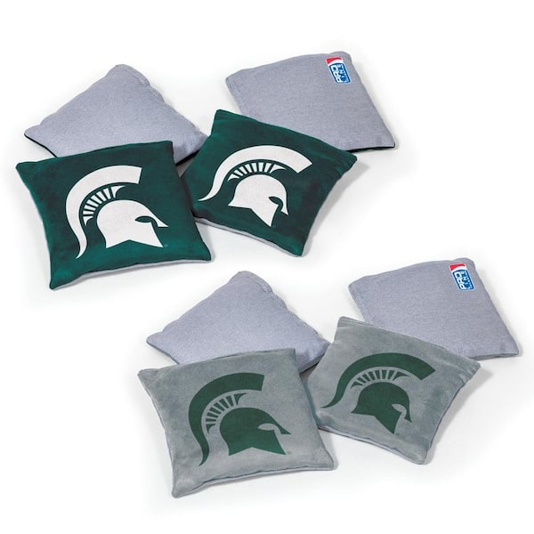 8 CORNHOLE BEANBAGS made w Unv of MICHIGAN Wolverines & DETROIT Red Wings Fabric 