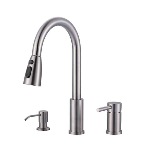 ARCORA Single Handle Pull Down Sprayer Kitchen Faucet with Spray, Pull Out Spray Wand in Brushed Nickel