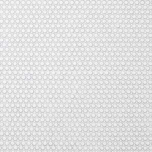 Bliss Edged Penny Vintage White 11.49 in. x 12.32 in. Polished Ceramic Floor and Wall Mosaic Tile (0.98 Sq. Ft./Each)