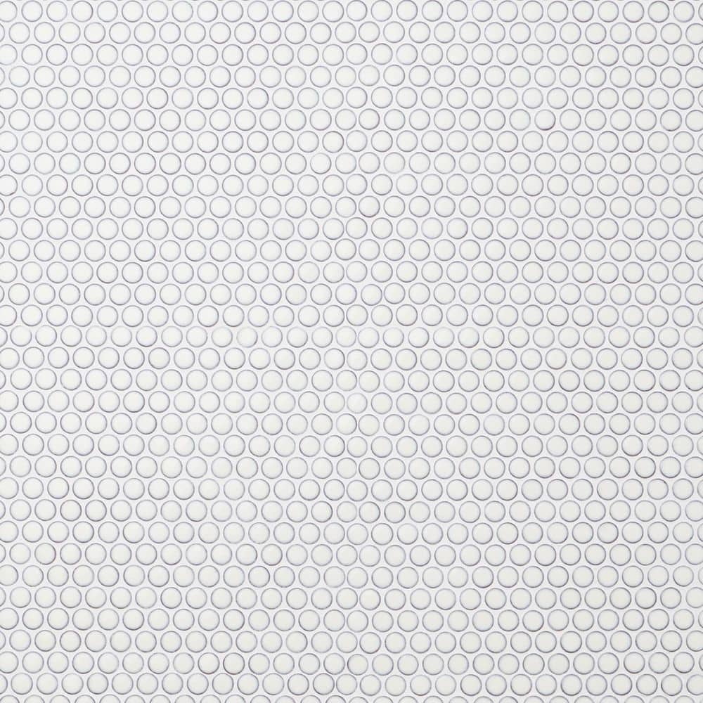 Bliss Edged Penny Vintage White 11.49 in. x 12.32 in. Polished Ceramic Floor and Wall Mosaic Tile (0.98 Sq. Ft./Each) price history on PriceWatchPro