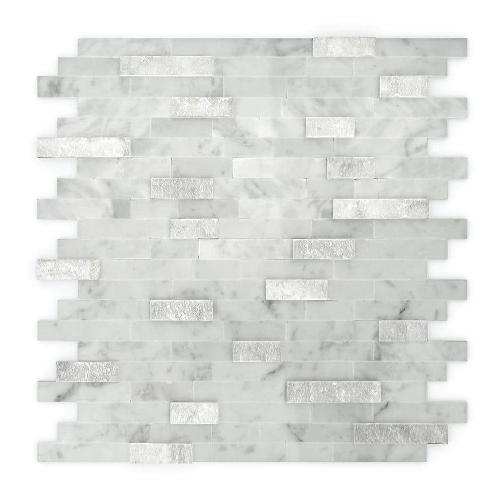 Inoxia Speedtiles Camarillo White And Gray 4 In X 4 In Stone Self Adhesive Wall Mosaic Tile Sample 011 Sq Ft Each Sam Is001cam001 The Home Depot